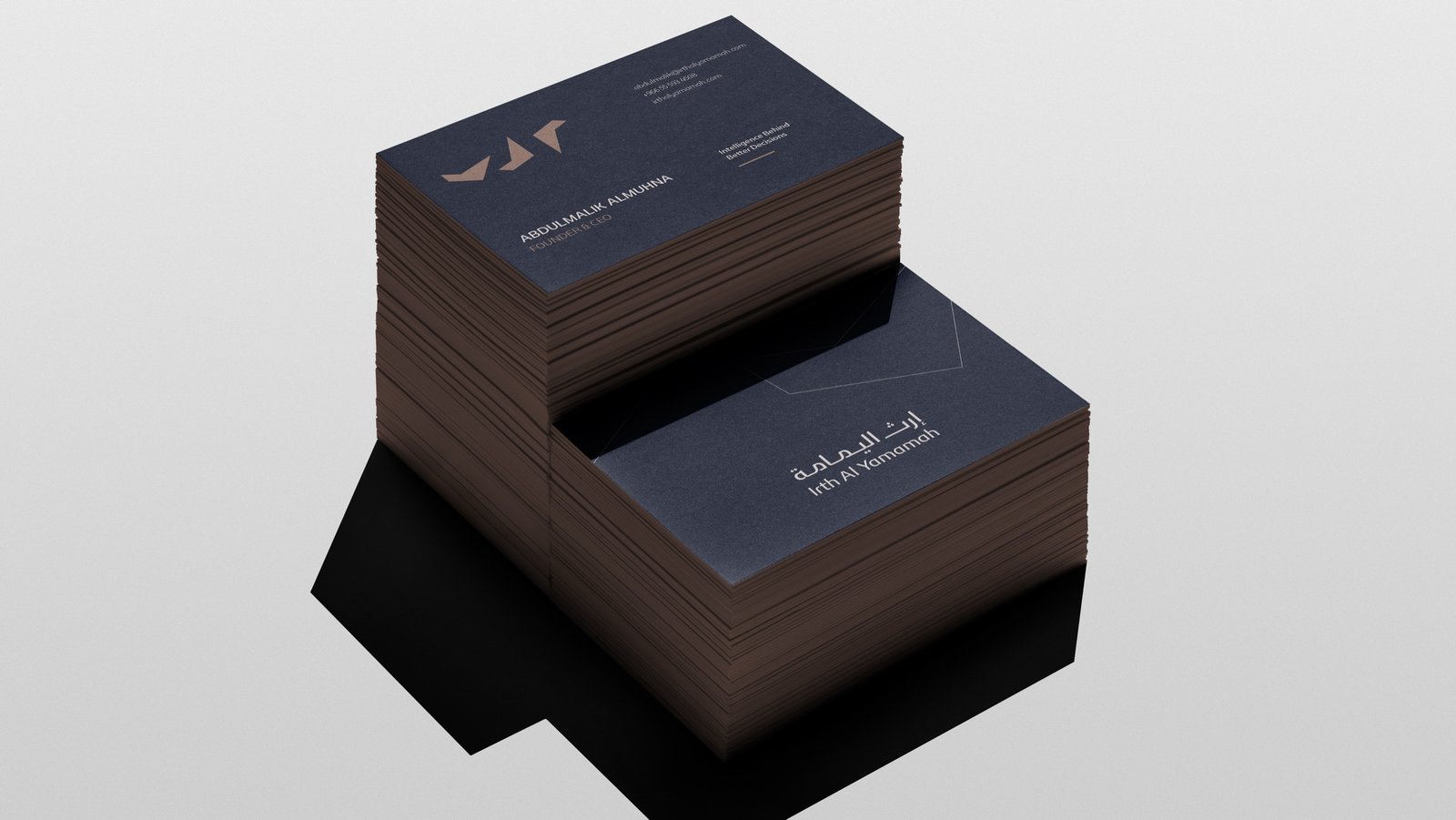 Irth Al Yamamah business cards stack